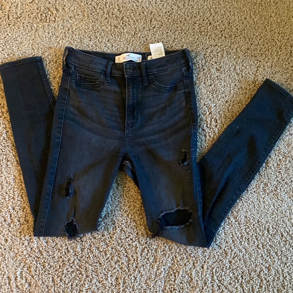 Black Ripped Hollister Jeans
